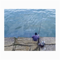 Senior Man Fishing At River, Montevideo, Uruguay001 Small Glasses Cloth (2 Sides) by dflcprintsclothing