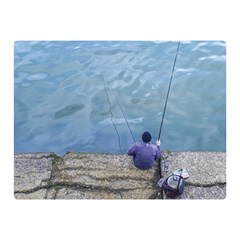 Senior Man Fishing At River, Montevideo, Uruguay001 Double Sided Flano Blanket (mini)  by dflcprintsclothing