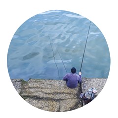 Senior Man Fishing At River, Montevideo, Uruguay001 Pop Socket (white) by dflcprintsclothing