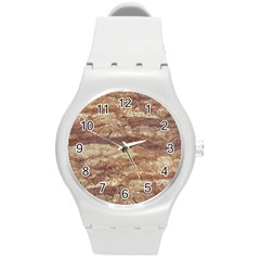 Grunge Surface Print Round Plastic Sport Watch (m) by dflcprintsclothing