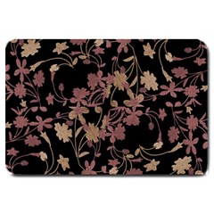 Dark Floral Ornate Print Large Doormat  by dflcprintsclothing