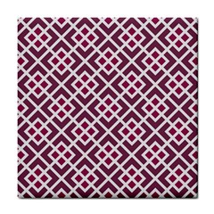 Two Tone Lattice Pattern Purple Tile Coaster by kellehco