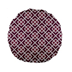 Two Tone Lattice Pattern Purple Standard 15  Premium Flano Round Cushions