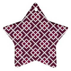 Two Tone Lattice Pattern Purple Ornament (star) by kellehco