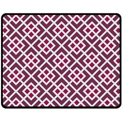 Two Tone Lattice Pattern Purple Double Sided Fleece Blanket (medium)  by kellehco