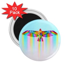 Rainbow Bird 2 25  Magnets (10 Pack)  by Sparkle