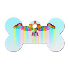 Rainbow Bird Dog Tag Bone (one Side) by Sparkle