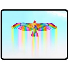 Rainbow Bird Fleece Blanket (large)  by Sparkle