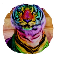 Rainbowtiger Large 18  Premium Round Cushions by Sparkle