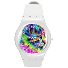 Rainbowcat Round Plastic Sport Watch (m) by Sparkle