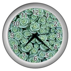 Realflowers Wall Clock (silver) by Sparkle