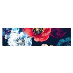 Flowers Pattern Satin Scarf (oblong) by Sparkle