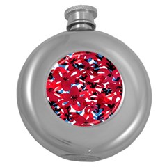 Handpaint Flowers Round Hip Flask (5 Oz) by Sparkle