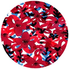 Handpaint Flowers Wooden Puzzle Round