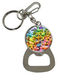 Rainbow Flamingos Bottle Opener Key Chain