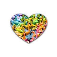 Rainbow Flamingos Heart Coaster (4 pack) 