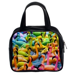Rainbow Flamingos Classic Handbag (Two Sides)