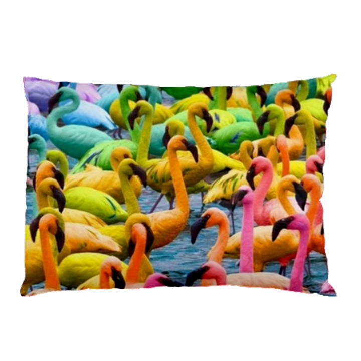 Rainbow Flamingos Pillow Case (Two Sides)
