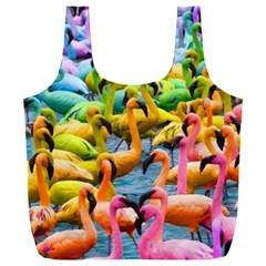 Rainbow Flamingos Full Print Recycle Bag (xxl) by Sparkle