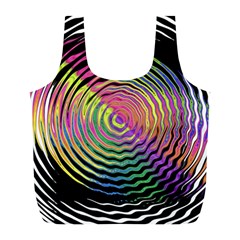 Rainbowwaves Full Print Recycle Bag (l) by Sparkle