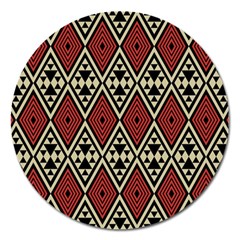 Motif Boho Style Geometric Magnet 5  (round) by tmsartbazaar