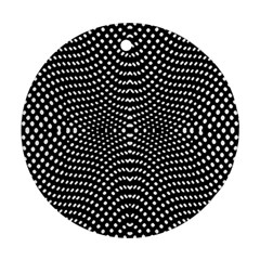 Black And White Geometric Kinetic Pattern Round Ornament (two Sides) by dflcprintsclothing