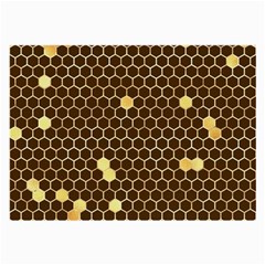 Gold Honeycomb On Brown Large Glasses Cloth by Angelandspot