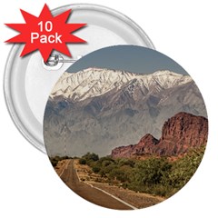 Empty Highway Landscape, La Rioja, Argentina 3  Buttons (10 Pack)  by dflcprintsclothing