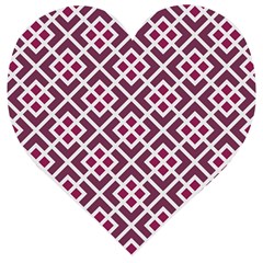 Two Tone Lattice Pattern Wooden Puzzle Heart by kellehco