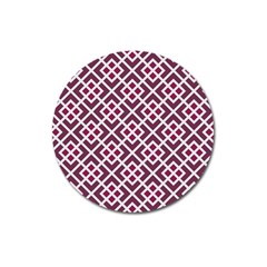 Two Tone Lattice Pattern Magnet 3  (round) by kellehco