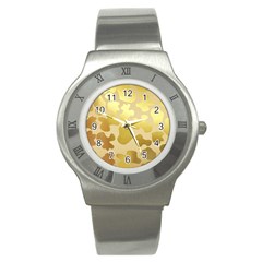 Glam Cow Print Pattern Stainless Steel Watch by kellehco