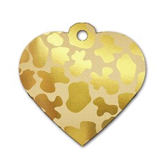 Glam Cow Print Pattern Dog Tag Heart (two Sides) by kellehco