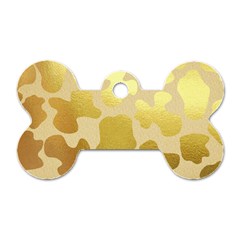 Glam Cow Print Pattern Dog Tag Bone (two Sides) by kellehco