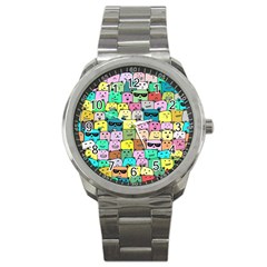 Colorful Cat Lover  Sport Metal Watch