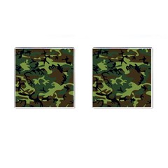 Forest Camo Pattern, Army Themed Design, Soldier Cufflinks (square)