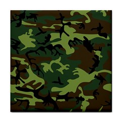 Forest Camo Pattern, Army Themed Design, Soldier Face Towel by Casemiro