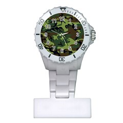 Forest Camo Pattern, Army Themed Design, Soldier Plastic Nurses Watch