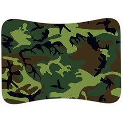 Forest Camo Pattern, Army Themed Design, Soldier Velour Seat Head Rest Cushion by Casemiro