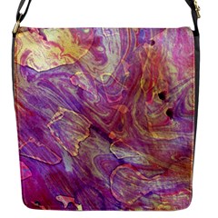 Marbling Abstract Layers Flap Closure Messenger Bag (s) by kaleidomarblingart