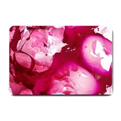 Peonie On Marbling Patterns Small Doormat  by kaleidomarblingart