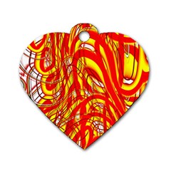 Fire On The Sun Dog Tag Heart (two Sides) by ScottFreeArt