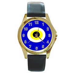 Evil Eye Round Gold Metal Watch by abbeyz71