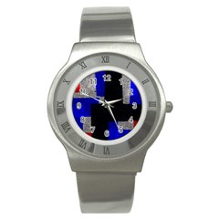 Abstract Tiles  Stainless Steel Watch by essentialimage