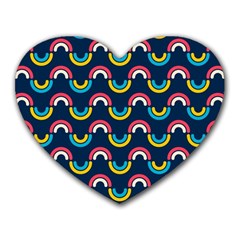 Geo Rainbow Stroke Heart Mousepads by tmsartbazaar