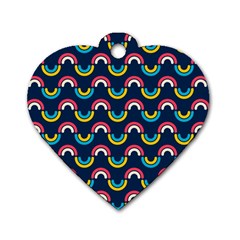 Geo Rainbow Stroke Dog Tag Heart (One Side)