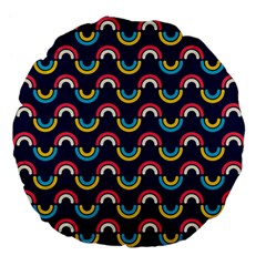 Geo Rainbow Stroke Large 18  Premium Flano Round Cushions by tmsartbazaar