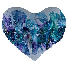 Sea Anemone Large 19  Premium Flano Heart Shape Cushions