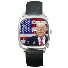 Trump President Sticker Design Square Metal Watch by dflcprintsclothing