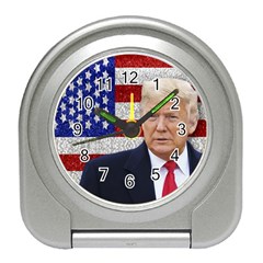 Trump President Sticker Design Travel Alarm Clock by dflcprintsclothing