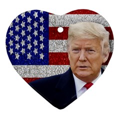 Trump President Sticker Design Heart Ornament (two Sides) by dflcprintsclothing